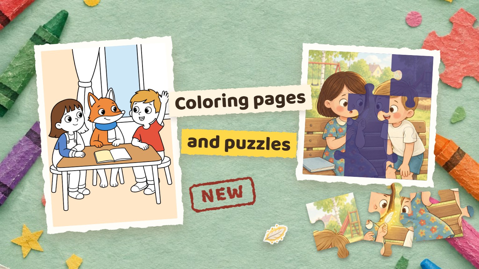 Storytime Activities: Coloring Pages and Puzzles
